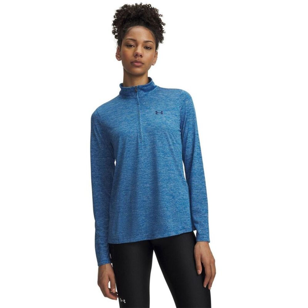 Under Armour Womens/Ladies Tech Textured Half Zip Top / Aegean Blue